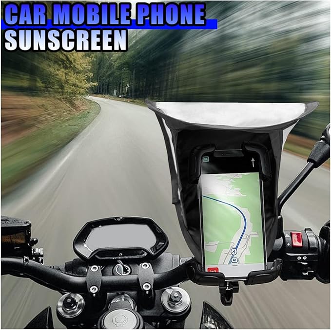 Car Smartphone Sunshade, Foldable Anti-Glare Cell Phone Sun Protection Umbrella, Universal High Elasticity Skeleton Auto Smartphone Heat-Insulating Sun Cover Accessory for Most Cars (Silver)