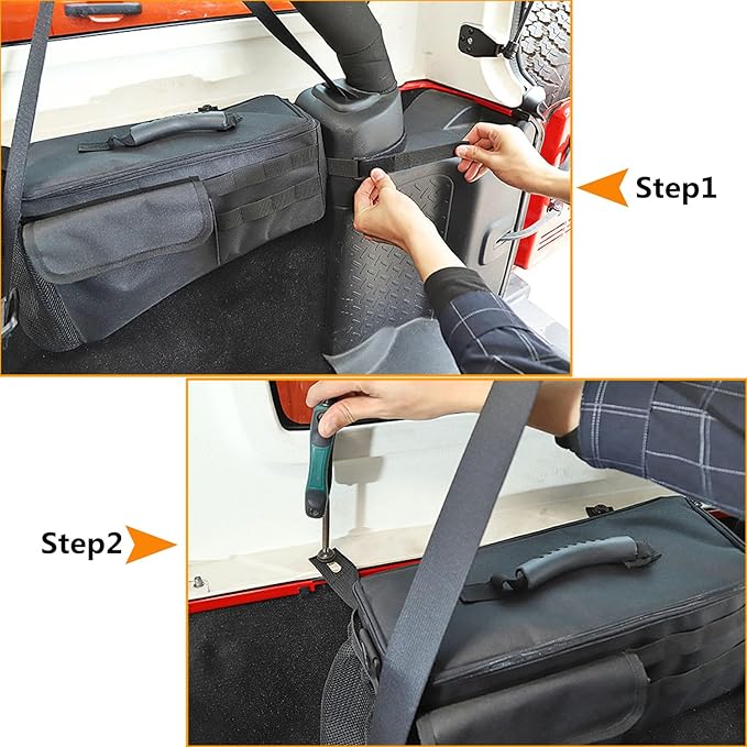YOCTM Wheel Well Storage Bin, Rear Trunk Organizer, Cargo Storage Tray compatible with 2018-2024 Jeep Wrangler JL JLU 4-Door, Interior Storage Expansion Accessories, Right Left Side, Black