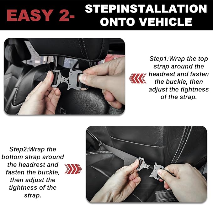 Rigid Molle Panels for Vehicles Truck Mount Rack Panel Tactical Seat Back Organizer Adjustable with 3 Storage Bag