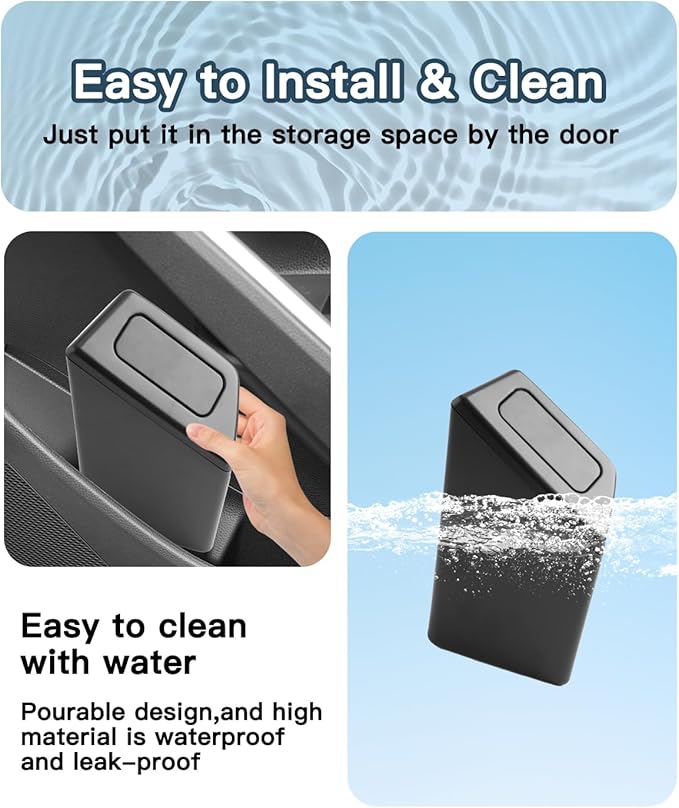Ruiya Corolla Cross Door Trash Can for Toyota Corolla Cross Accessories Mini Car Trash Bin with Lid for Storage Plastic Garbage Can Compatible with 2022-2026 Toyota Corolla Cross