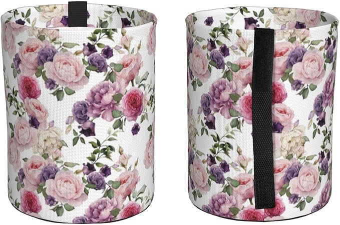 Car Trash Can Rose Pattern Multipurpose Collapsible Leakproof Trash Bin Car Accessories for Car Automotive Truck SUV