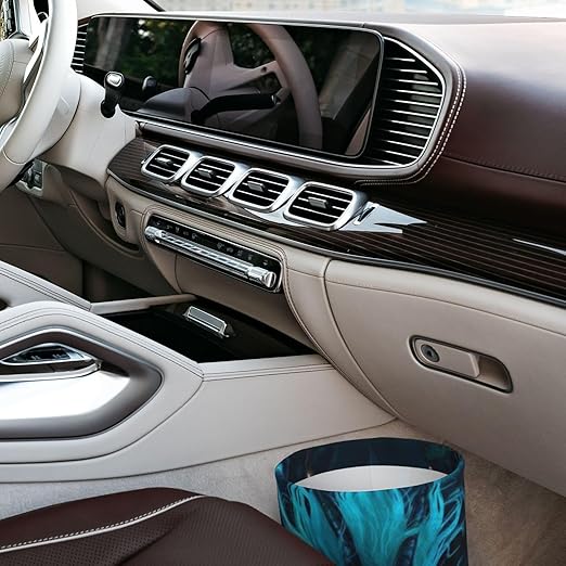 Blue Dragon Car Trash Can Leak Proof Hanging Waterproof Garbage Can Multipurpose Trash Bin for Car SUV Front Seat Headrest Collapsible and Portable Storage Pocket