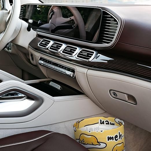 Gudetama Cute Car Trash Can Leak Proof Hanging Waterproof Garbage Can Multipurpose Trash Bin for Car SUV Front Seat Headrest Collapsible and Portable Storage Pocket