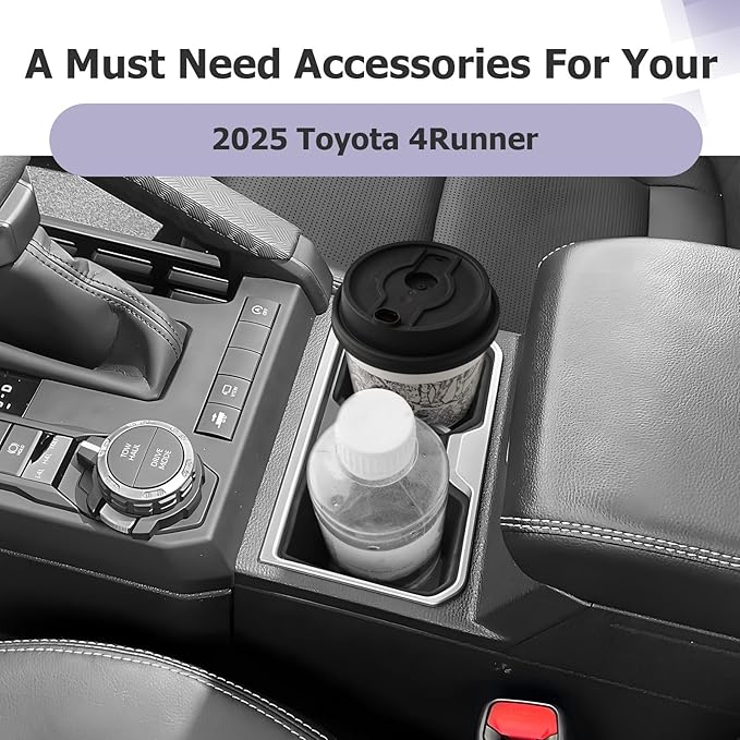 LUWU 2025 4Runner Center Console Cup Holder Compatible with 2025 Toyota 4Runner Interior Accessories Center Console Silicone Cup Holder Insert 4Runner 2025 Accessories