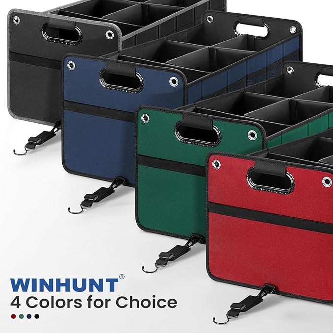 Car Trunk Organizer, Car Storage Organizer, Collapsible Multi Compartment for Car, Suv, Sedan, Truck, 100L, Extra Larger (Blue, 100L)