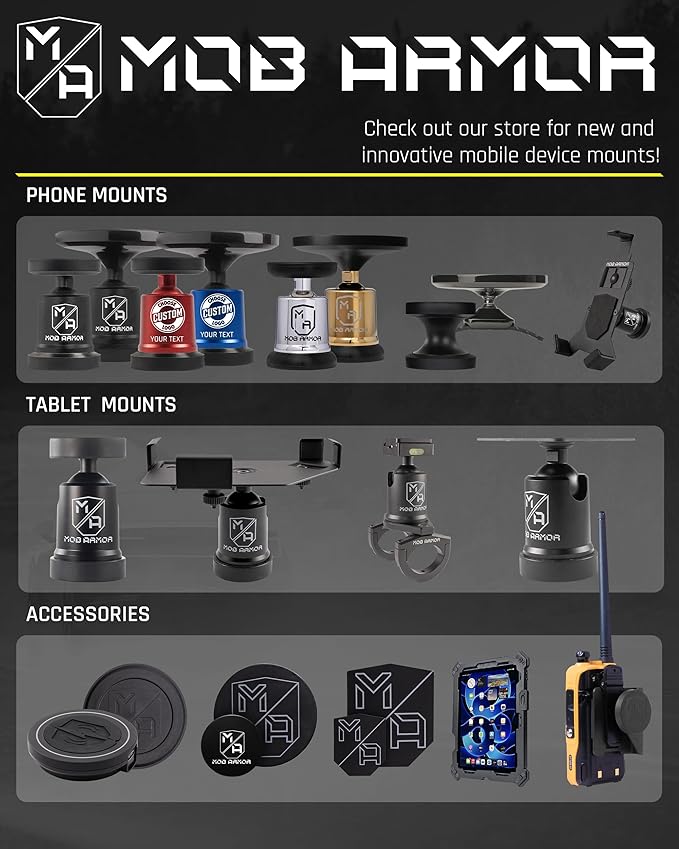 Mob Armor Slim Mount MS - Magsafe Car Mount, Magnetic Cell Phone Holder, MagSafe Car Accessories for Women & Men, Compatible with iPhones & Androids - Sleek, Industries Strongest Pull Force - Black