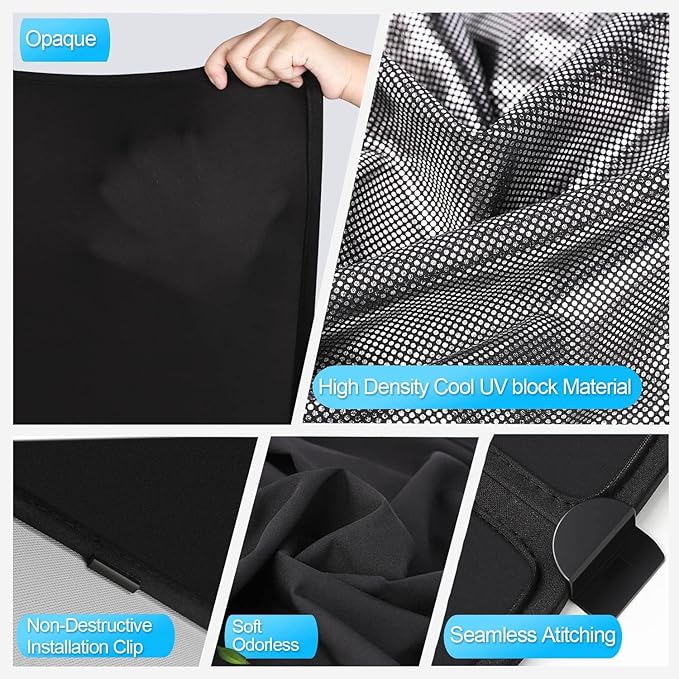 for Tesla Model Y Sunshade Roof Sunroof Shade Upgrade 3.0 Accessories 2024 2023 2022 2021 2020(Ice Black) Not Suitable for 2025 2026 Tesla Juniper