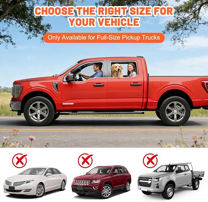 Surfcabin Floor XL Dog Hammock for Truck, Waterproof Trucks Pet Seat Cover with Door Protection, Sturdy Back Seat Extender for Dogs Compatible with Full Size Crew Cab Trucks Like F150, GMC & More