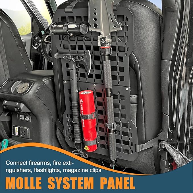 Rigid Molle Panels For Vehicles Truck Mount Rack Panel Tactical Seat Back Organizer Adjustable Versatile Panel (Molle Panels)