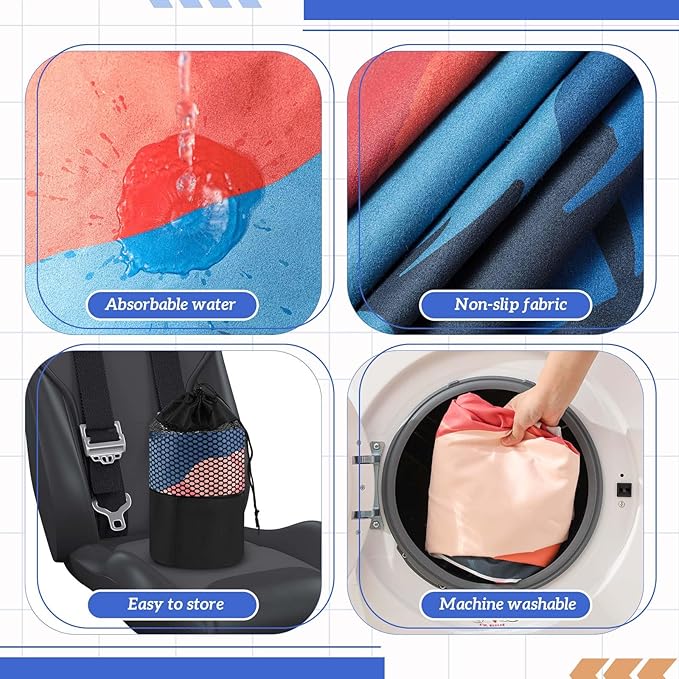 Hahafelt 2 Pack Car Seat Towel Covers with Storage Bag 63 x 32 Inch Athletic Running Towel Seat Sweat Washable Non Slip Cover Gift for Car Outdoor Sport Activities (Sunset)