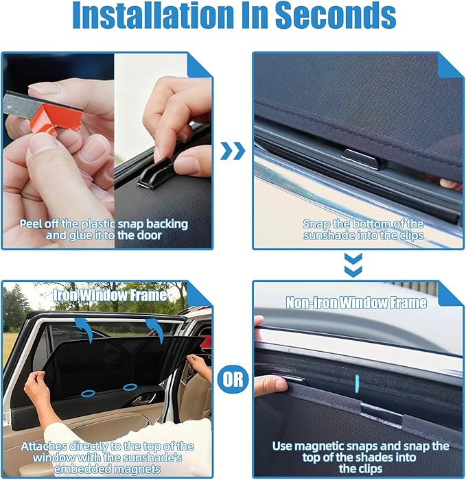 Car Window Shades for 2015-2020 Kia Sorento - Rear Side Window Sun Shade for Baby, Breathable Mesh Car Privacy Window Covers, UV Protection and Heat Insulation for Road Trips, Napping, Camping