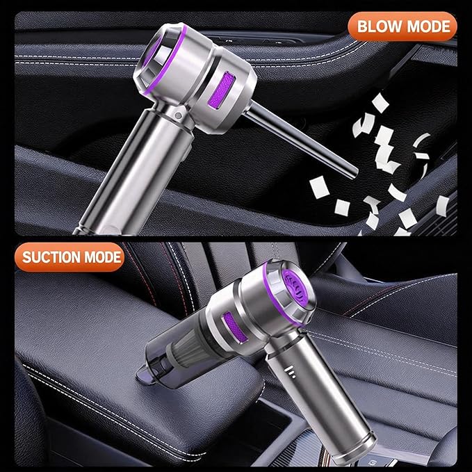 Car Handheld Vacuum Cordless Car Vacuum Cleaner with 16000Pa Ultra-Strong Suction, Brushless Motor, Flexible Hose & HEPA Filter - Lightweight Design Vacuum Cleaners for Home & Car (Black)