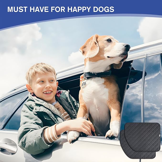 ALLANSING Large Tall Dog Car Door Protector 2-Pack, Protects Doors from Dog Scratches, 900D Heavy Duty Thick Fabric, Window Roll Compatible & No Tint Damage, Secure Fit for Large Cars/SUVs/Trucks