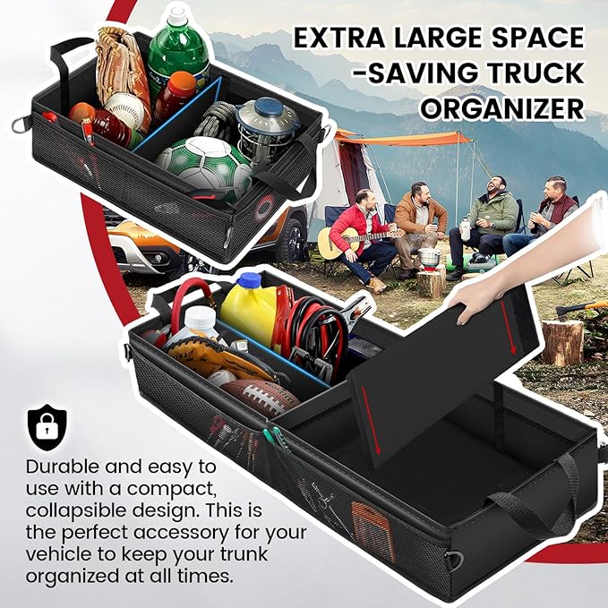 Truck Under Bench Seat Storage with Removable Divider for Ford F150, Chevy Silverado Under the Seat Organizer and Underseat Storage Accessories,2pc