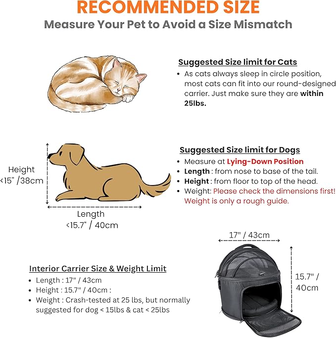 3-in-1 Crash-Tested Cat & Small Dog Car Seat (5-Star CPS Certified for Car Crash Protection) | Enclosed Cat Bed Cave | Portable Pet Carrier | Zero Carrier Switch Stress for Vet Visit & Outdoor Travel.