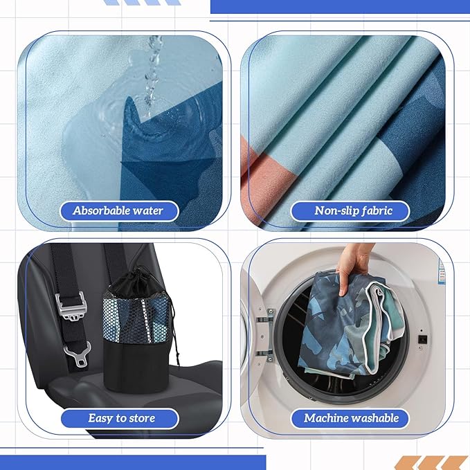 Hahafelt 2 Pack Car Seat Towel Covers with Storage Bag 63 x 32 Inch Athletic Running Towel Seat Sweat Washable Non Slip Cover Gift for Car Outdoor Sport Activities (Sasquatch)