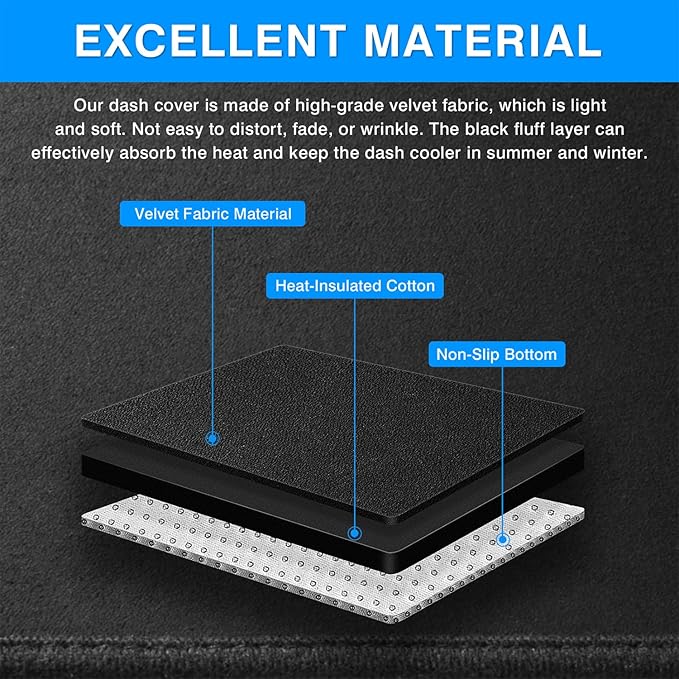 Autorder Dashboard Cover Mat for 2025 2026 Chevrolet Equinox Accessories Dash Cover Upgrade Velvet Dash Mat UV Rays Protector(Not for Chevrolet Equinox EV)