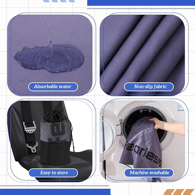 Hahafelt 2 Pack Car Seat Towel Covers with Storage Bag 63 x 32 Inch Athletic Running Towel Seat Sweat Washable Non Slip Cover Gift for Car Outdoor Sport Activities (Gray)
