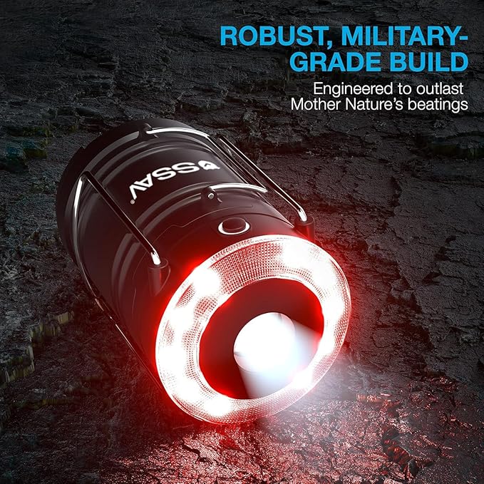 2 Pack LED Camping Lantern Cum Flashlight, LED Lanterns, Suitable Survival Kits for Hurricane, Emergency Light for Storm, Outages, Outdoor Portable Lanterns | Batteries Included