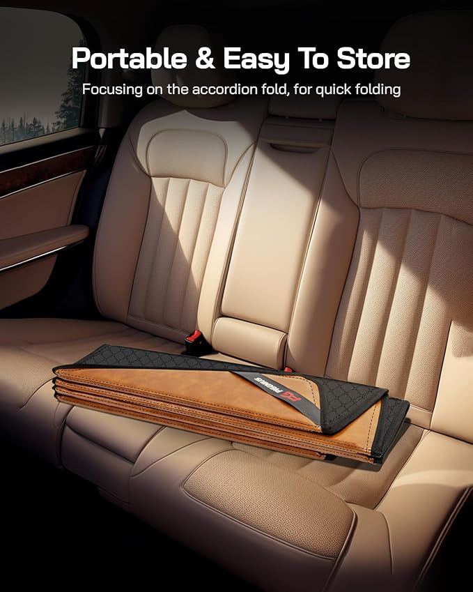 Pigenius Windshield Sun Shade for Toyota RAV4 2019-2025, RAV4 Prime 2021-2024 Custom Fit Front Window Sunshade - Leather