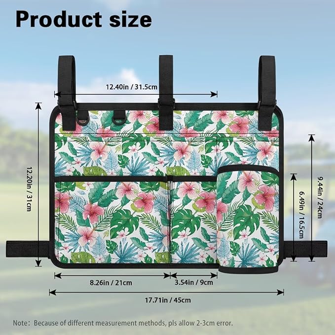 Golf Cart Storage Bag Non-Slip Golf Cart Rear Seat Organizer with 4 Pocket for Ezgo Yamaha Club Car and Other 2-Seat Golfs Carts