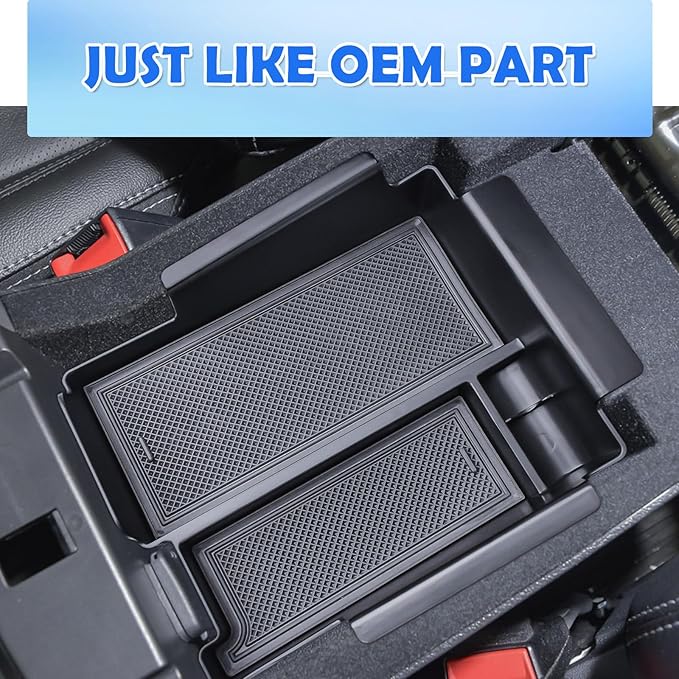 EDBETOS Center Console Organizer Compatible with Ford Explorer 2012-2016 2017 2018 2019 Accessories Armrest Storage Box Interior Pallet Secondary Insert Tray, Front Console Tray, ABS Black