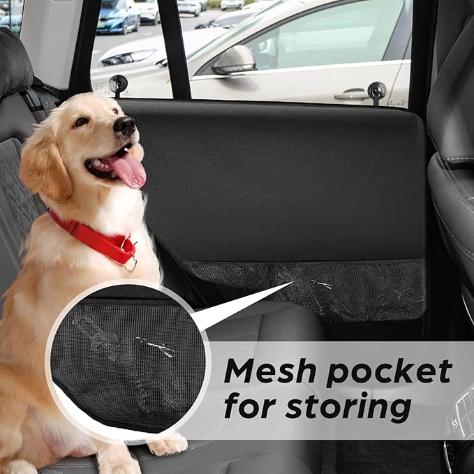 fidozen Dog Car Door Protector - 2 Pack Durable & Universal Fit Anti-Scratch Waterproof Vehicle Door Covers, Guards Your Car from Dog Scratching, Essential Accessories for SUV Interiors,Black
