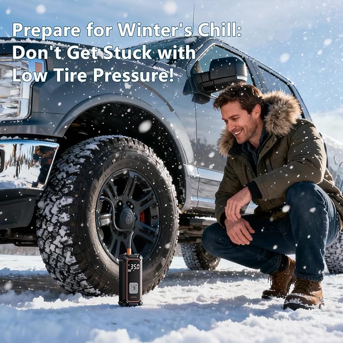 OlarHike Cordless Tire Inflator Portable Air Compressor, 150PSI Dual Power - 5400 mAh & 12V DC, Air Pump for Car Tires, Bike, Motorcycle, Bicycle, Electric Pump with LED Light & Digital Pressure Gauge