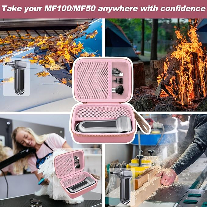 khanka Hard Storage Case for WOLFBOX MF200/MF100/MF50 Electric Air Duster,Case only (Pink, for Wolfbox MF100 MF50)