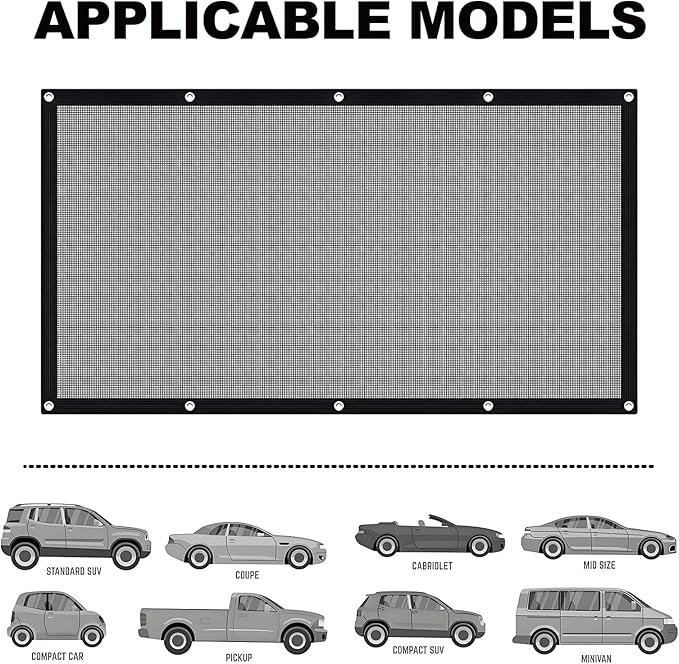 Car Dog Barrier Net Universal Dog Barrier for Car with Adjustable Ropes and Hooks One-Piece Design Mesh for Most Cars, SUVs, Pickups, Trucks and Vans(45x24 Inches)