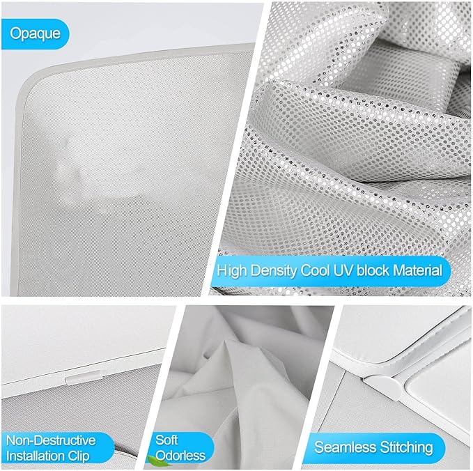 Tesla Model Y Sunshade Roof – Foldable Glass Roof Shade with Nano Ice-Crystal Coatings, UV Protection, No Sag/Gaps, Heat Insulation for Tesla Model Y 2020-2024, Not Suitable for 2025 2026 Juniper