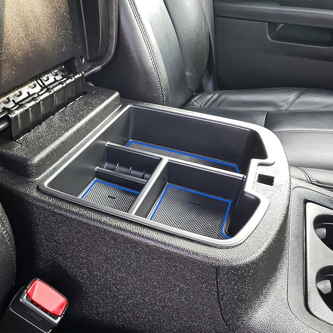 TACORBO Center Console Organizer Tray for 2007-14 GMC Sierra 2500 3500 Accessories Yukon XL Silverado 2500 3500 Suburban 1500 Tahoe /07-13 GMC Sierra 1500 Chevy Silverado Suburban 2500 Avalanche Blue