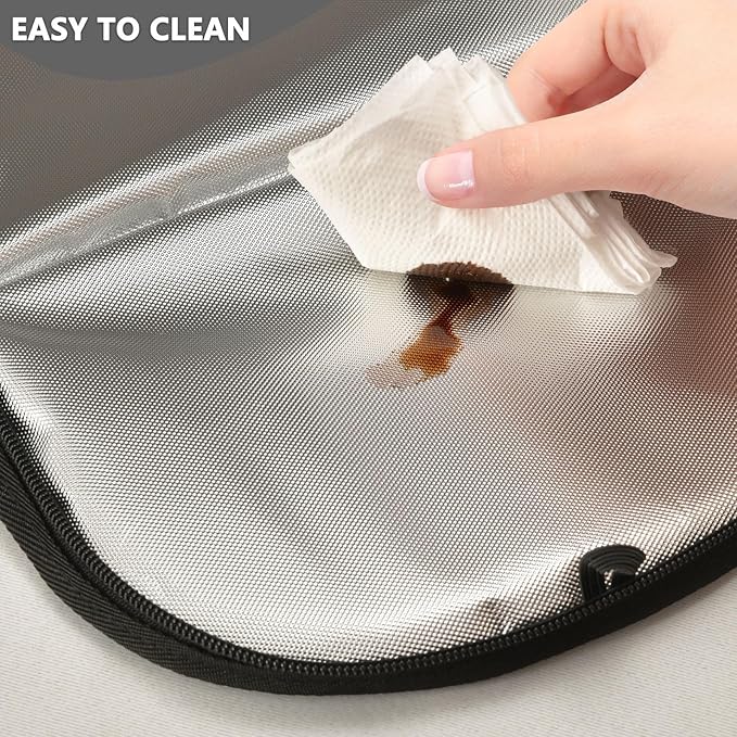 Bolaz Black and White Cow Print Waterproof Car Trash Can Leak Proof Car Trash Bag with Lid Car Garbage Can for Headrest SUV Truck