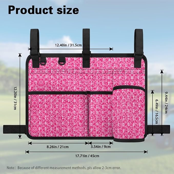 Golf Cart Storage Bag Non-Slip Golf Cart Rear Seat Organizer with 4 Pocket for Ezgo Yamaha Club Car and Other 2-Seat Golfs Carts