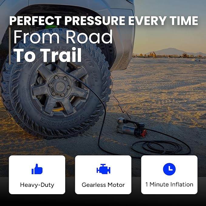 VIAIR Digital EVC88P7 - Portable Air Compressor Tire Inflator for Car, Truck, SUV & RV | Preset Automatic Shut Off Feature | 7-Way Trailer Connector Plug