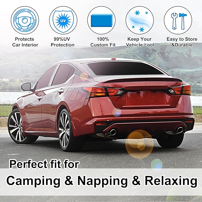 TINGLU 6PCS Window Shades for Nissan Altima 2019-2024 2025 Accessories Car Side Full Windows Cover Camping Rear Triangular Windshield Sun Shade Sun UV Rays Privacy Protection
