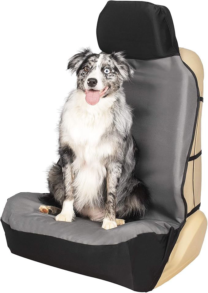 PetSafe Happy Ride Waterproof Bucket Seat Cover for Dogs and Pets - Fits Cars, Trucks and SUVs - Waterproof Area Protection - Grey