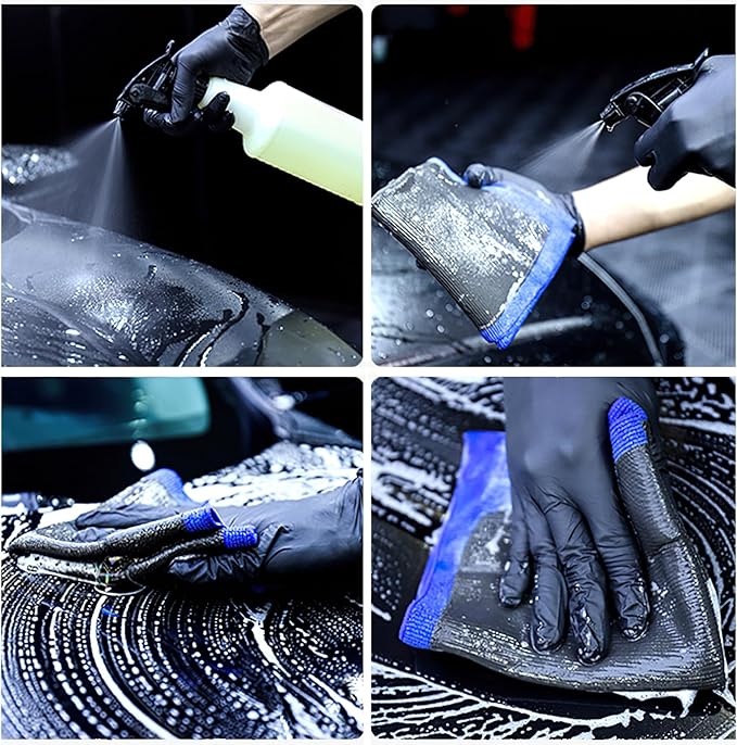 Clay Towel Auto Detailing 3 Pack - Fine Grade Microfiber Car Chamois Towel - DIY Detail Clay Bar Alternative(Blue)