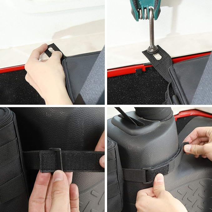 JeCar for JK Wheel Well Storage Bag Rear Trunk Organizer with Carrying Handle for 2007-2018 Jeep Wrangler JK & Unlimited 4 Door (Passenger Side)