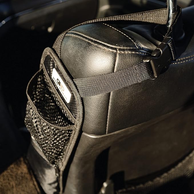 Gorla Gear Black Car Seat Side Organizer Hanging Organization Storage Bag Auto Accessories Multifunctional Mesh Net Pocket for Masks Sanitizer Drink Coin Change Pen Sunglass Phone Holder Truck SUV Van
