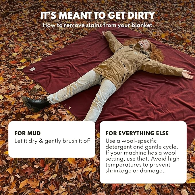 Woolly Mammoth Woolen Company Wool Blanket - 85 x 47 in, Sand, 50% Blended Wool Blankets - Backpacking & Cold-Weather Camp Throw - Stadiums, Hikes, Backyards - Emergency Wrap for Survival Kits