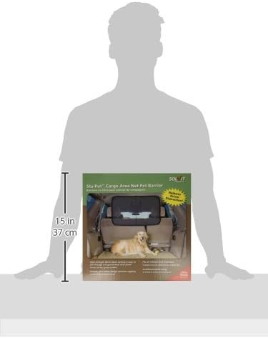 PetSafe Happy Ride Cargo Area Dog Barrier - See-Through Durable Mesh Material - Fits Most Cars, Minivans and SUVs - Keep Pets in The Back - Easy to Store in Vehicles