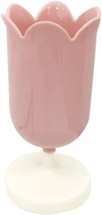 Pink Tulip Pen Holder for Desk, Plastic Stationery Organizer, Cute Desktop Decoration, Seat Back Organizers Consoles and Organizers Office School Supplies
