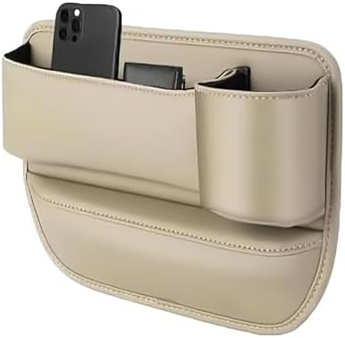 Car Seat Gap Filler Organizer for Mazda3 Sedan 2014–2017, Multifunctional Leather Seat Gap Storage Box for Phone,Keys,Sunglasses(A/Beige,A/Maindriver)