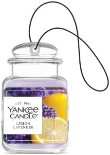 Yankee Candle Classic Paper Car Jar Air Freshener, Hanging Car Freshener, Long Lasting Car Fragrance, Lemon Lavender (Pack of 3)