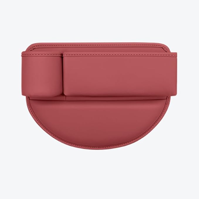 Car Seat Gap Filler Organizer for Tesla Model 3/Model S/Model X/Model Y 2013-2025, with Cup Holder Adjustable Car Seat Storage Box Leather Material,Pink-Driver's seat