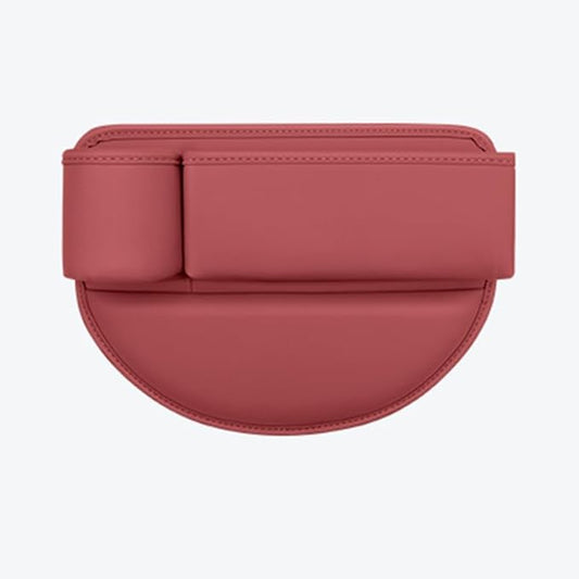 Car Seat Gap Filler Organizer for Tesla Model 3/Model S/Model X/Model Y 2013-2025, with Cup Holder Adjustable Car Seat Storage Box Leather Material,Pink-Driver's seat