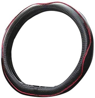Mayco Bell Flat Bottom Steering Wheel Cover Anti-Slip,Safety,Soft,Breathable,Durable,Full Surround,Comfortable Grip Microfiber Leather (D Shape, Wine Red)