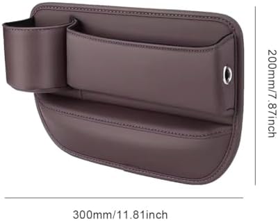Car Seat Gap Filler Organizer for Mazda3 Sedan 2014–2017, Multifunctional Leather Seat Gap Storage Box for Phone,Keys,Sunglasses(A/Darkbrown,A/Maindriver)
