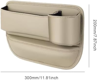 Car Seat Gap Filler Organizer for Mazda3 Sedan 2014–2017, Multifunctional Leather Seat Gap Storage Box for Phone,Keys,Sunglasses(A/Beige,A/Maindriver)